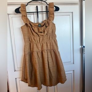 Ruffled Brown Kids Dress